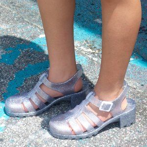 Silver Sparkly Jelly Heels